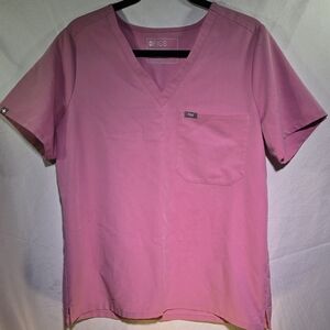 FIGS Women's "Catarina" Scrub Top In Chalk Pink